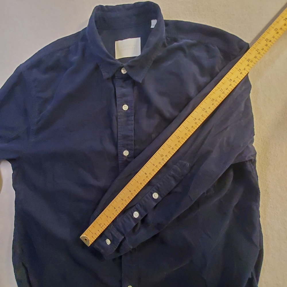 Citizens of Humanity Kayla Button Up Shirt M Blue 100% Cotton Oversized USA Made - Picture 6 of 11